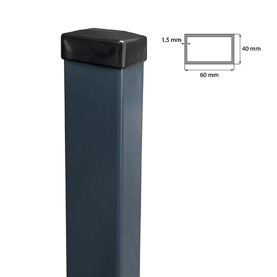 Oszlop 60x40mm ZnPVC 1800mm antracit