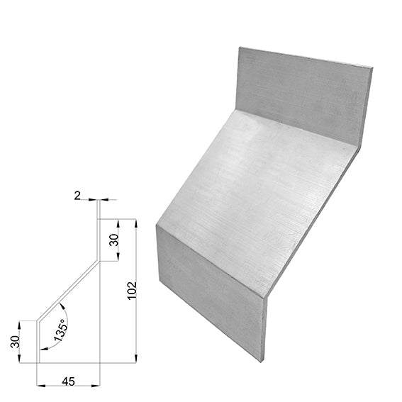Aluminum profile Z, 135°, 3m