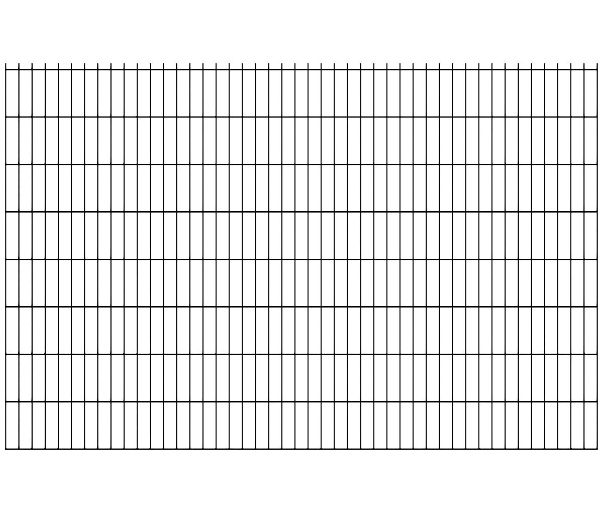 Hegesztett kerítéspanel N2D 2500x1630mm D5/4/5mm fekete matt