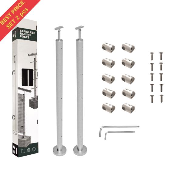 Felső rögzítésű oszlopok pálcás korláthoz (2db)