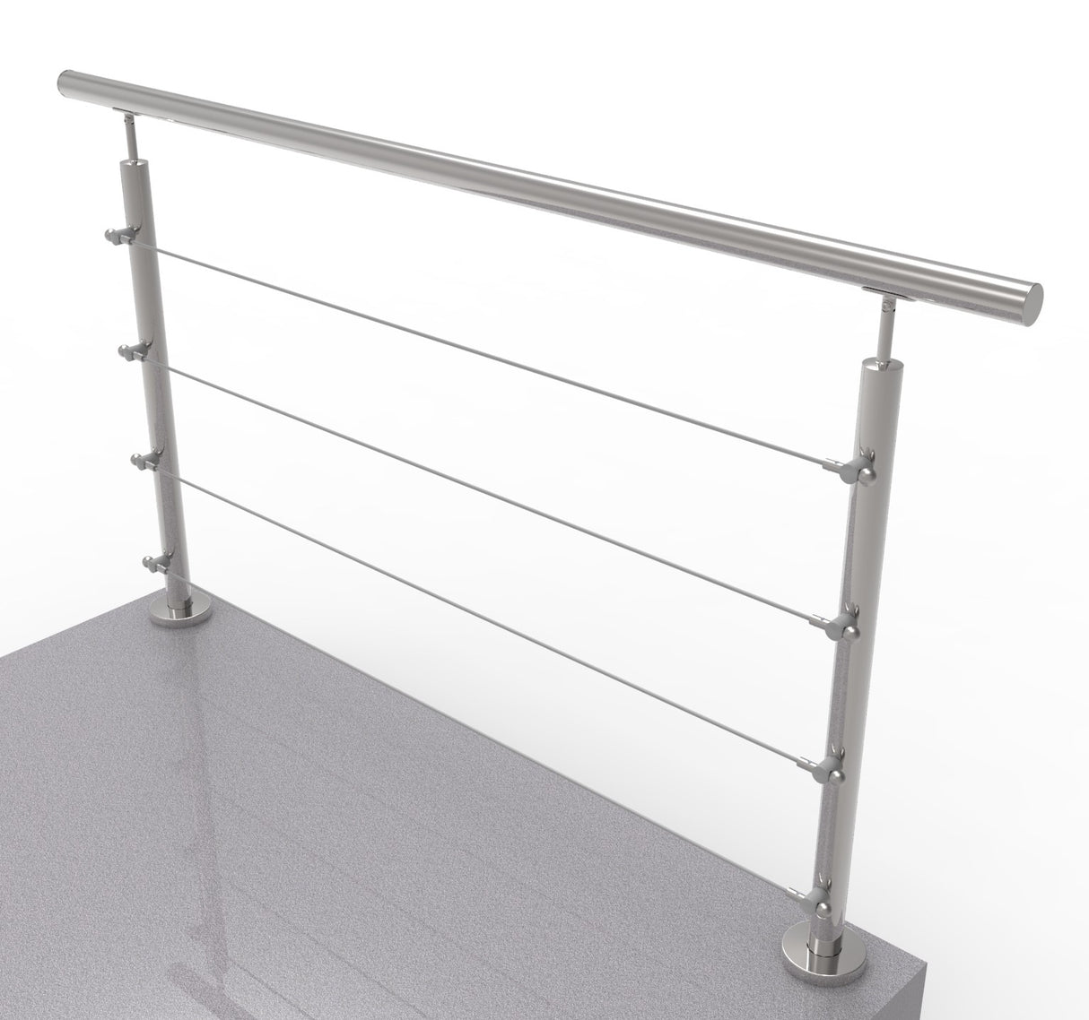 Rozsdamentes sodronyos korlát galériára