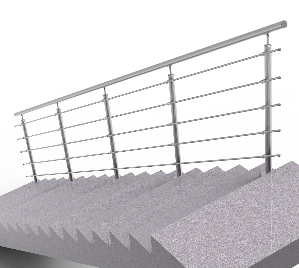 Rozsdamentes pálcás lépcsőkorlát, 6000x1000mm