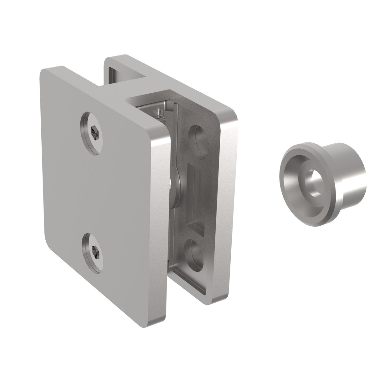 Rozsdam.polír.szögletes pontüvegfogó-zártszelv