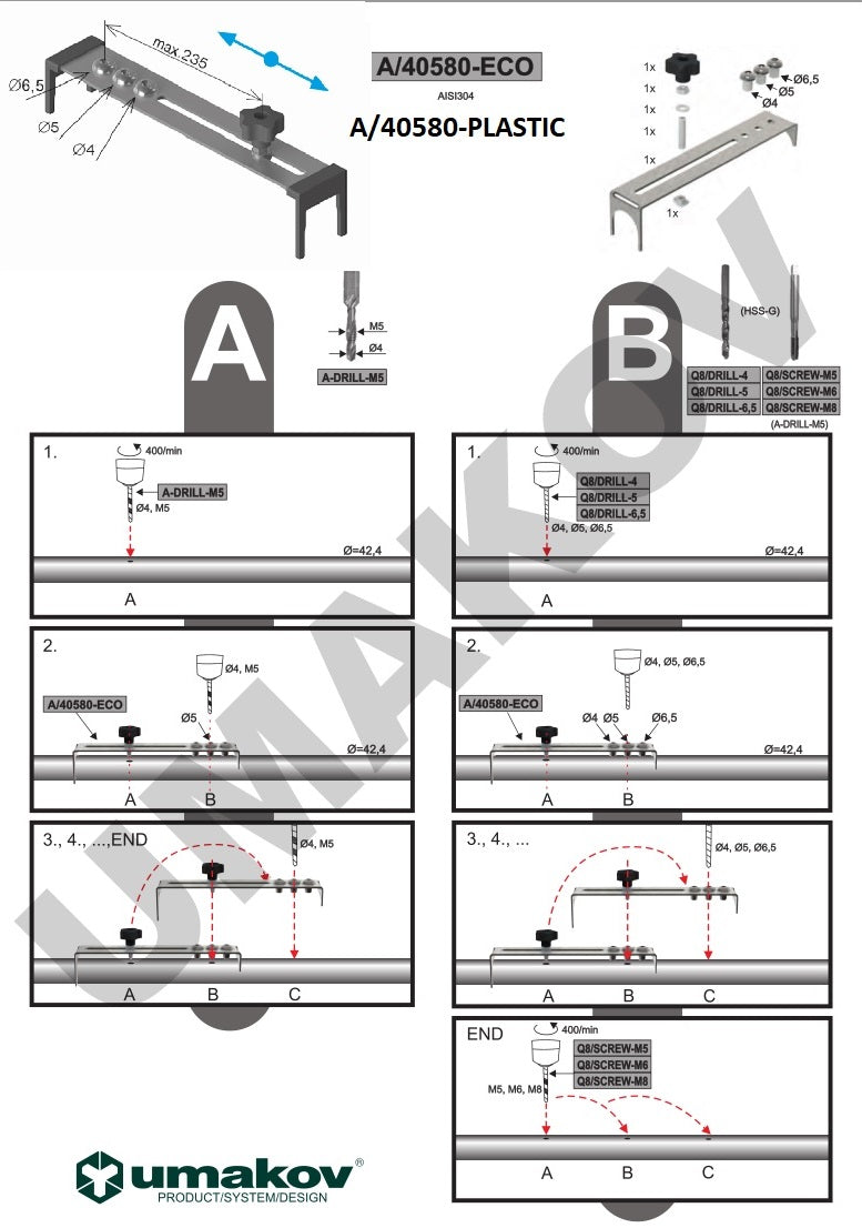 Furatsablon munkaeszköz D42,4x2mm, 40x40x2mm