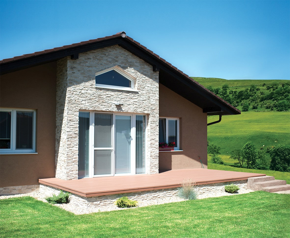 WPC padlódeszka 138x23x4000mm, Szürke/Világosszürke