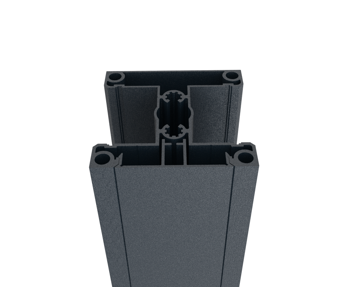 70x70-es alumínium oszlopkészlet és fedősín - 6000 mm R7016