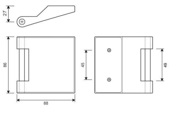 Rozsdamentes zsanér üvegajtóhoz office