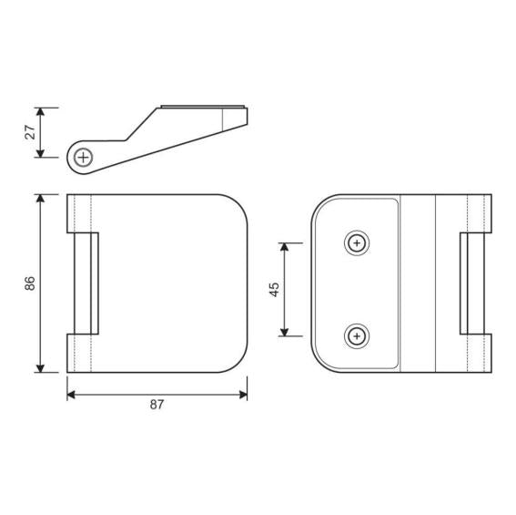 Rozsdamentes zsanér üvegajtóhoz office Al