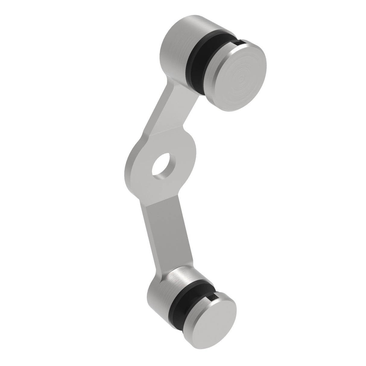 Rozsdam.kétkarospók síküvegtartó, 2xD30mm/180°