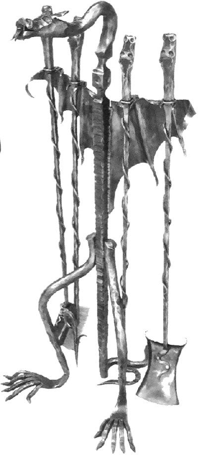 Kovácsolvas sárkány-Kandalló kiegészítő h1000mm,