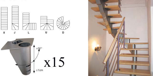 Lánclépcső váz elemgarnitúra V 3020mm Vmin 2740mm