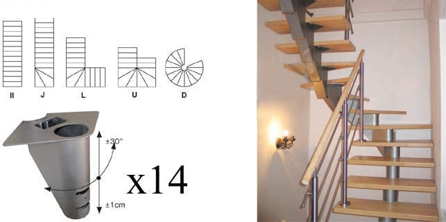 Lánclépcső váz elemgarnitúra V 2830mm Vmin 2570mm