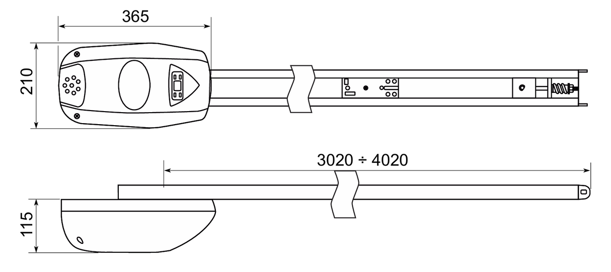 Szekcionált garázskapu működtető motor max. 10 m2