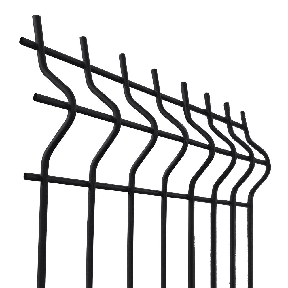 Hegesztett kerítéspanel 3D ZnPVC 2500x1230x4mm fekete