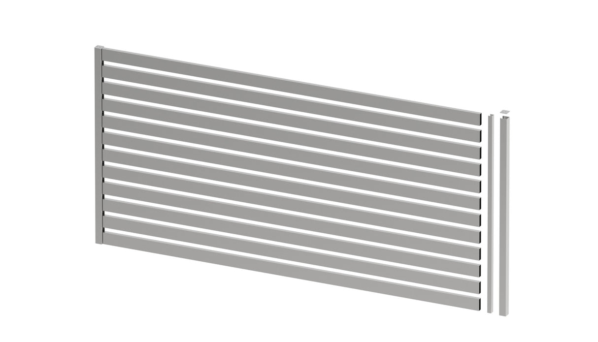 Galvanized Steel Fence 1x2m with Galvanized Steel Rectangular Infill 20x60, Natural