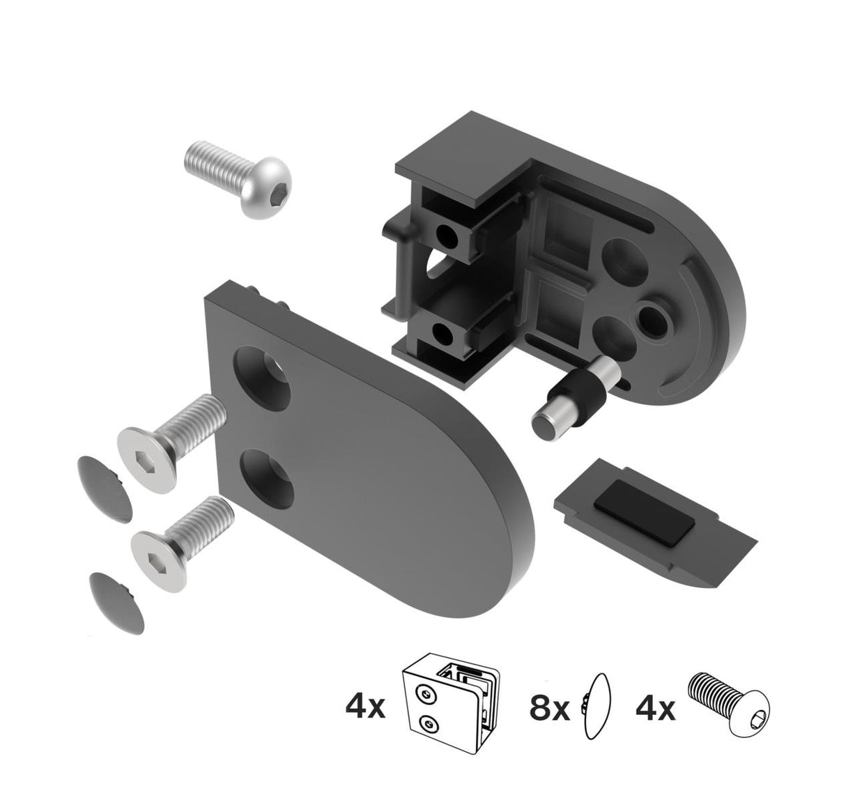 Rozsdamentes üvegtámpontmegfogó-zártszelvényre