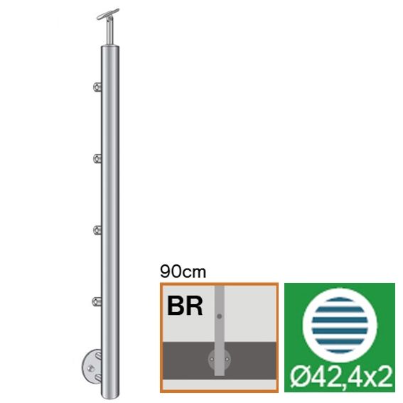 Oldalsó rögzítésű oszlop pálcás korláthoz