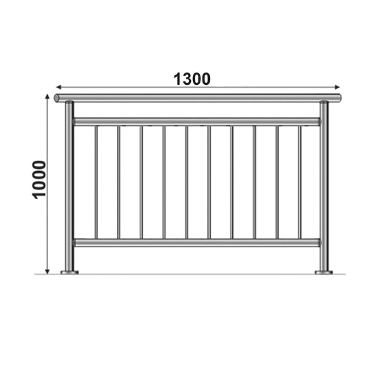 Rozsdam.függőleges osztású galériárakorlát szett