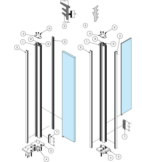 Aluminium galéria korlát sarok R