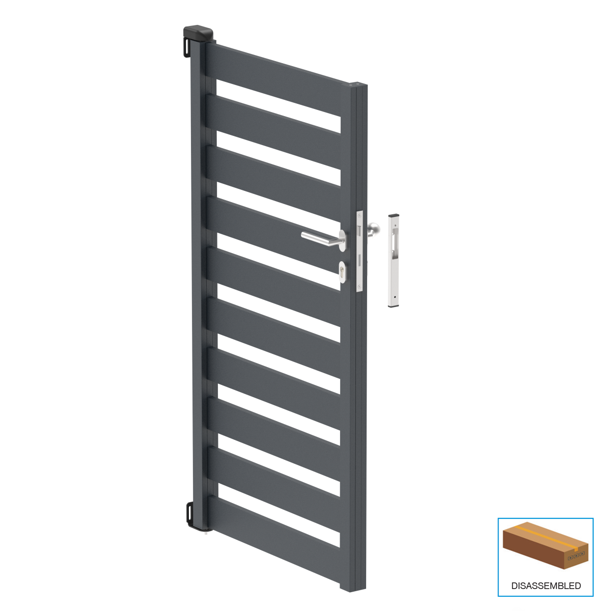 Egyszárnyú kapu 1,025x1,50m 20x100 R7016 kitöltéssel - készlet