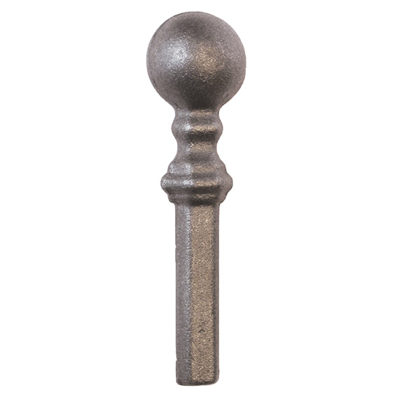 Kovácsoltvas csúcsdísz- gömbvégű h98, b25, n11x11,