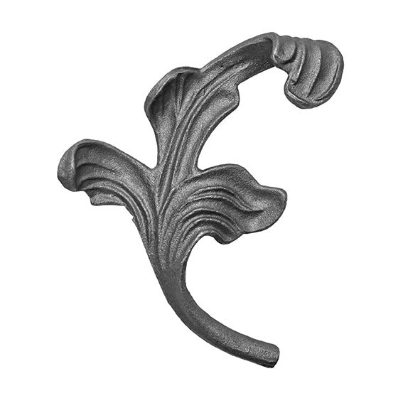 Öntötvas díszlevél-balos h165, b125, t4mm