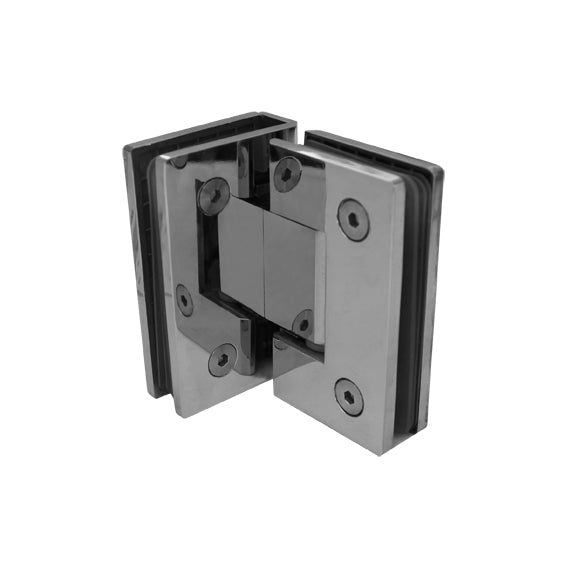 Rozsdamentes sarokzsanér üvegajtóra/üvegfalra 90°