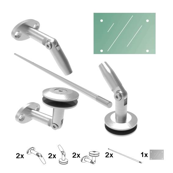 Üveg előtető garnitúra. AISI316, M12