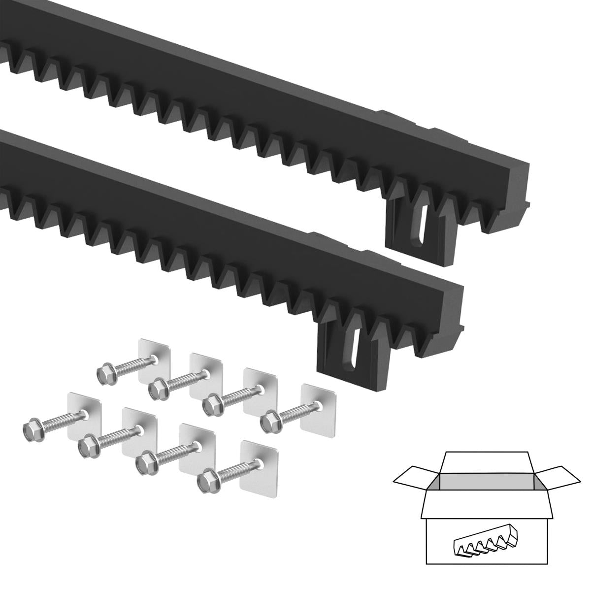 PVC-acélmagos fogasléc, 27x20mm,L 1+1m,max 300kg