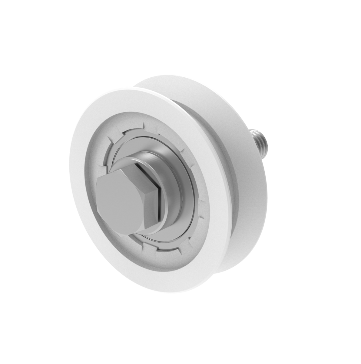 Rozsdamentes görgő tolókapuhoz-V, INOX / NEJLON, D80mm