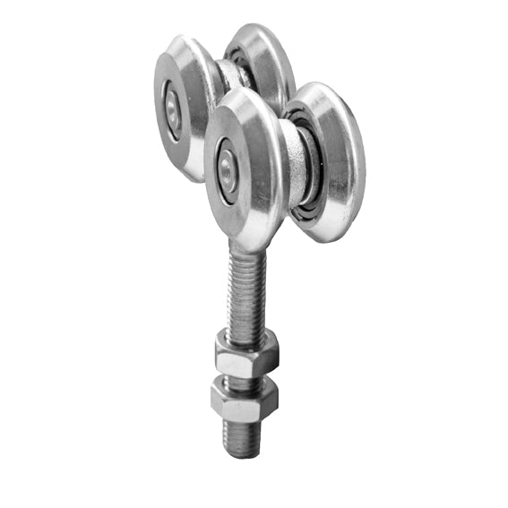 Függőkapu görgő (2x2), INOX, 42x54 mm sínhez