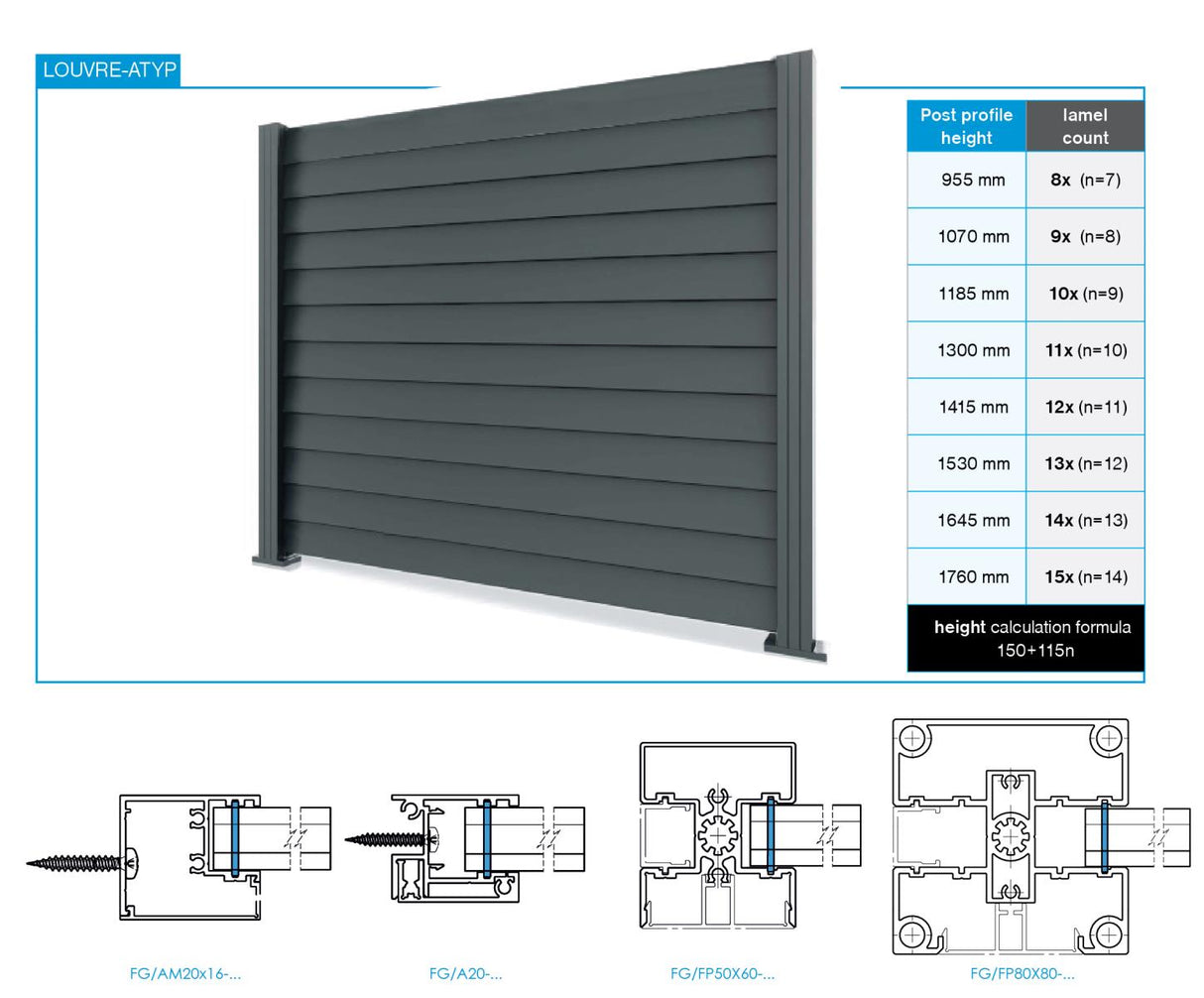 Alumínium kerítés redőny adapter 8x120