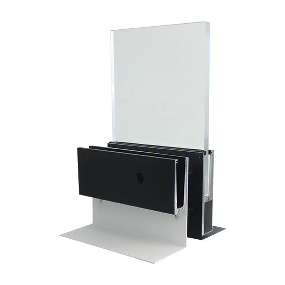 Bemutató reklámeszköz-vonalmenti üvegkorláthoz Alu