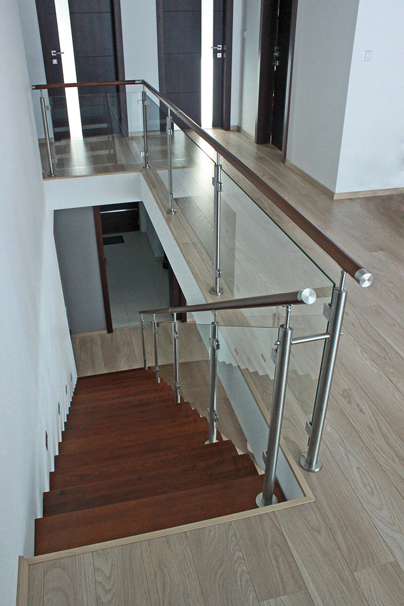 Felső rögzítésű, középső oszlop üvegkorláthoz