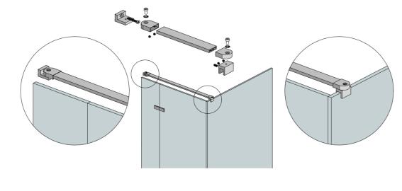 Rozsdamentes álítható üvegtámhoz rúdvég-falibekötő