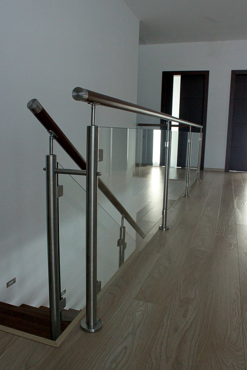 Felső rögzítésű, balos oszlop üvegkorláthoz