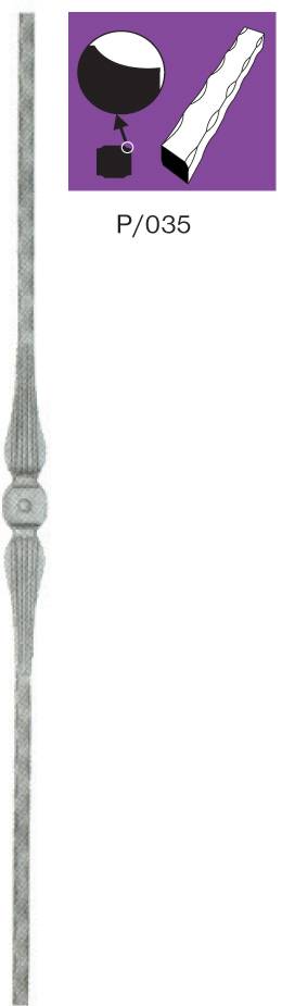 Korlátpálca P/035A-12, 36x900mm