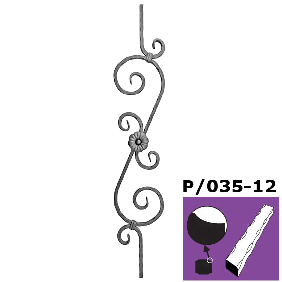 Korlátpálca h900, b160mm, P/035A-12x12