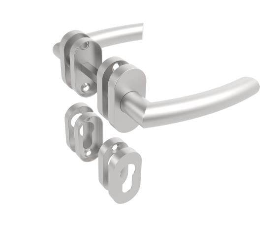 Rozsdamentes kilincs - zártakaróval AISI 304, K320