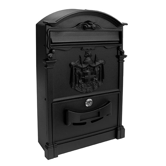 Postaláda-alumínium előlappal 255x410mm, Al, black