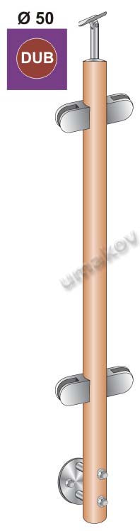 Tölgy köztes oldalikorlátoszlop galériára4üvegfogó