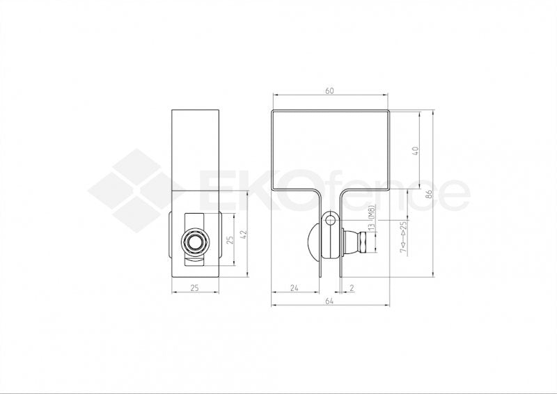 Végzáró bilincs oszlophoz ZnPVC 60x40mm antracit