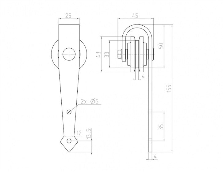 Tolóajtó-szerelvények - mini "Gladio"