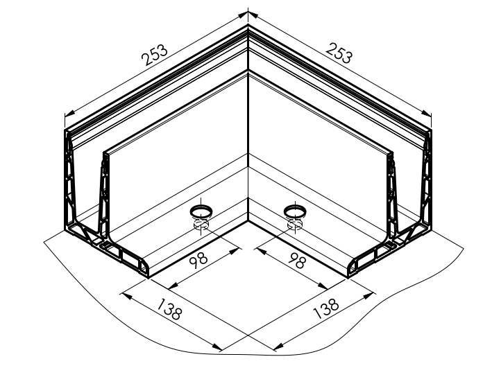 ECO alumínium profil - külső sarok