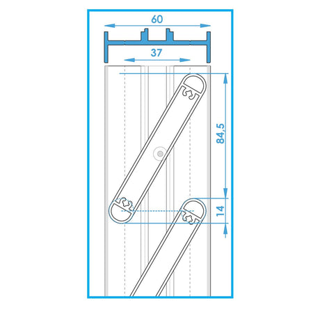 Alumínium kerítésléc ovális 14x95-6000mm