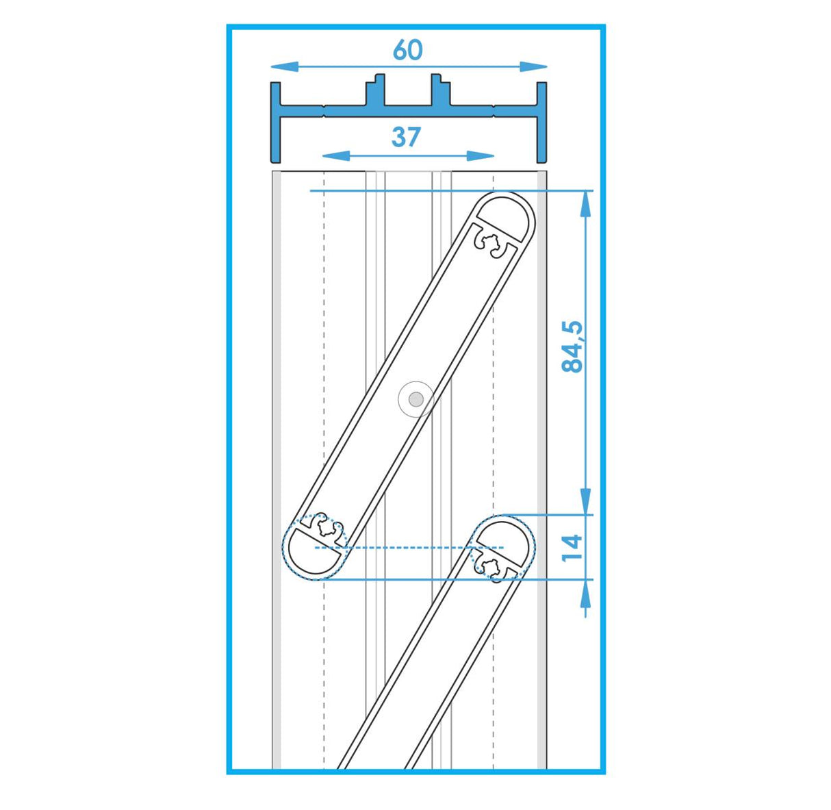 Alumínium kerítéselem ovális 14x95-6000mm