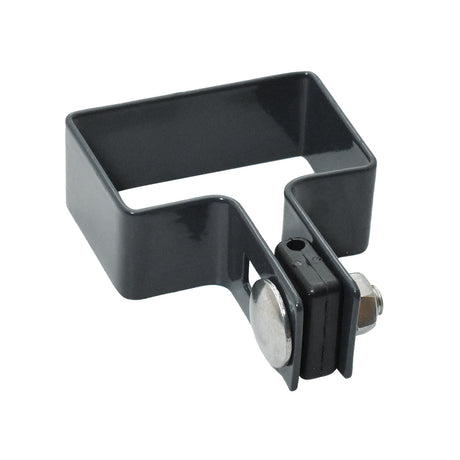 Végzáró bilincs oszlophoz ZnPVC 60x40mm antracit