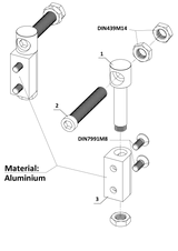 Állítható csukló csavarozható kivitelben, rozsdamentes acél/alumínium