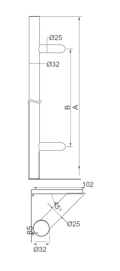 Rozsdamentes nyitómarkolat-üvegajtóra AISI304 BLACK