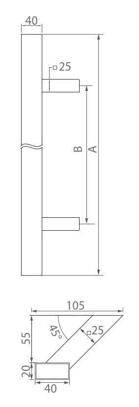 Rozsdamentes nyitómarkolat-üvegajtóra AISI304 BLACK